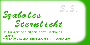 szabolcs sternlicht business card